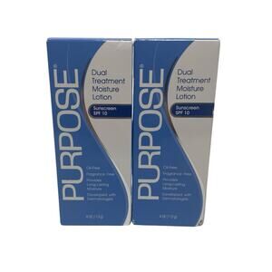 Purpose Dual Treatment Moisture Lotion with SPF 10 Oil Free 4 Oz, Lot of 2